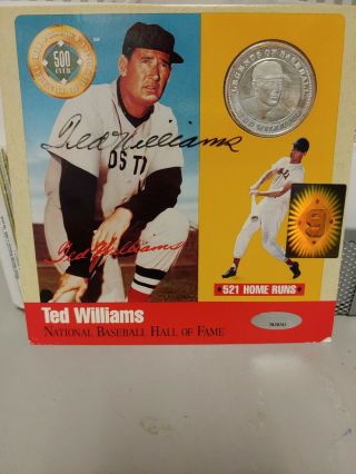Ted Williams Signed Auto Autograph Hof Coin Display Tristar Best Of All Time