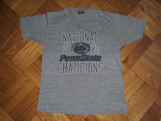 Vtg 1986 Penn State Football Nittany Lions National Champions T Tee Shirt Sz Med