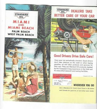 Vintage 1963 Standard Oil Miami & Miami Beach Road Map