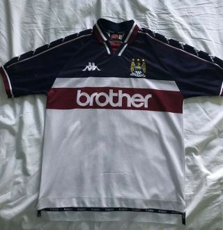 Manchester City 1997 Vintage Retro Away Shirt Kit S Mens Kappa Man City