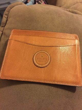 Vintage Rolex Tan Leather Card Holder Wallet 050.  05.  34