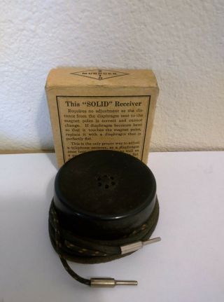 Vintage Wwii Headset Receiver Murdock Radio 560
