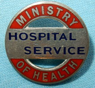 Vintage Ministry Of Health Hospital Nursing Pin Enamel Badge Medical Hw Miller