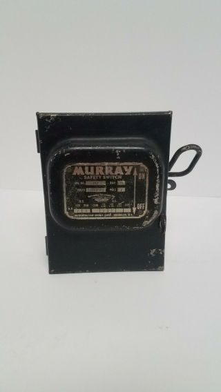 Vintage Murray Safety Switch 30 Amp 125 - 250 Volts Cat No.  842 Brooklyn Ny