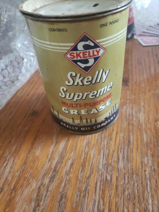 Vintage Skelly Supreme Grease 1lb Can