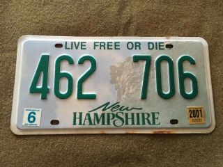 Hampshire Nh License Plate 462 706 6digit