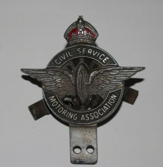 Vintage Civil Service Motoring Assn.  Car Badge From The 1970 