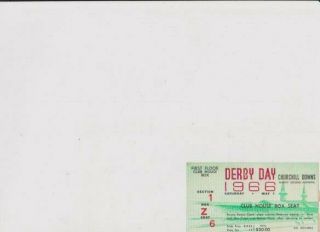 Horse Racing 1966 Kentucky Derby Ticket Churchill Downs Racetrack