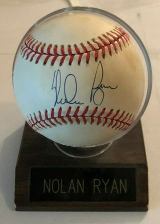 Nolan Ryan Signed Auto Autograph Ball Al Baseball W/ Holder Astros/rangers