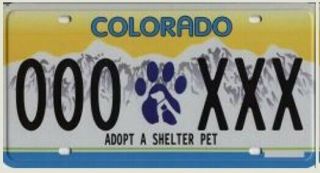 Colorado Adopt A Shelter Pet - Colorado Specialty License Plate -