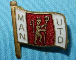 Vintage Manchester United Fc - Man Utd Football Club Enamel Pin Badge By Coffer