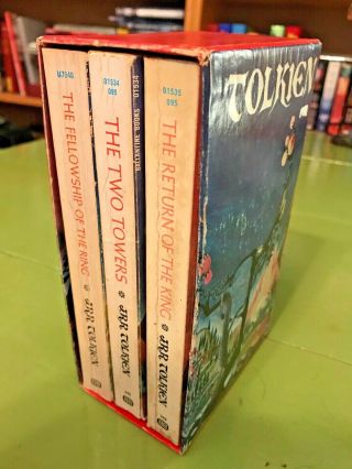 Vtg Jrr Tolkien - Lord Of The Rings Trilogy,  Pb Boxed Set 1st Am Ed