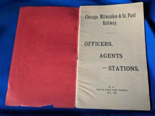 1898 Chicago Milwaukee St Paul Railway RR Train Officers,  Agents & Stations 3
