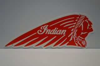Indian Motorcycle Iconic Dealership Sign.  7 1/2 " By 18 ".  Very Colorful