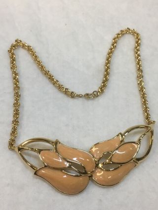 Monet Vintage Enamel Gold Tone Choker Necklace