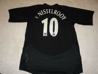 Manchester United Man Utd Football Shirt Vintage Away 2003/05 V Nistelrooy Large