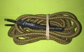 Pre - Owned Fender 9 Foot Vintage Voltage Male To Male Guitar Cord Versafit Yell