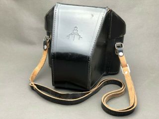 Pentacon Six Tl Black Leather Case W/ Strap W/ Screw For Camera Vintage