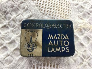 Vintage General Electric Ge Mazda Auto Lamps Lights Tin Collectible