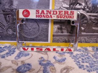 Vintage Nos Motorcycle Dealer License Frame California Honda Cb Ct Z50 Suzuki Gt