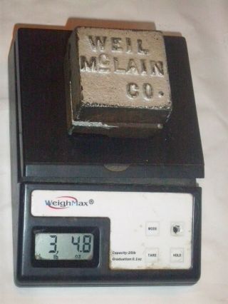 Rare Vintage Cast Iron Weil Mclain Co.  Scale,  Paper Weight Of Some Type