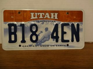 Utah State License Plate Life Elevated Greatest Snow On Earth