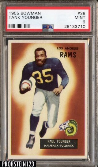 1955 Bowman 38 Tank Younger Los Angeles Rams Psa 9 None Higher