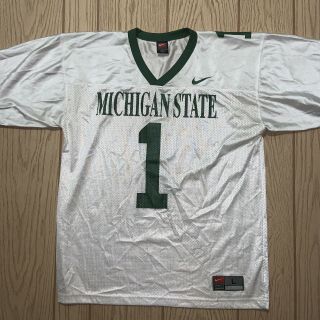 Vintage Michigan State Spartans Nike Football Jersey Men’s Large Green White