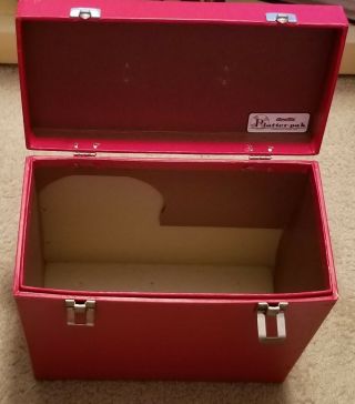 Vintage Amfile Platter - Pak Phonograph Record Case For 12 " Lps,  Holds 30,  Red
