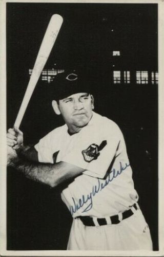 Wally Westlake Autographed Cleveland Indians Vintage Team Issued Postcard