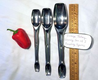 Vtg Foley Locking Nested Measuring Spoons Double Ended Stainless Set 3 Utensil 6