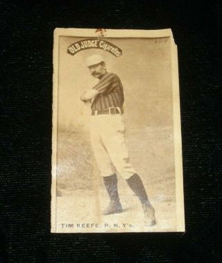 1887 - 1890 Old Judge (n172) Tim Keefe Baseball Card - Trimmed And Skinned