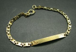Speidel Gold Tone Vintage Dainty Id Bracelet Can Be Engraved 7.  25 " Long