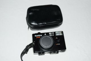 Vintage Konica Pop 35mm Film Camera F4 / 36mm Hexanon Lens – Black W Case
