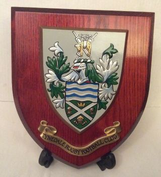 Vintage Hand Painted Tynedale Rugby Football Club Wall Plaque Shield