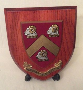Vintage Hand Painted Huddersfield Rugby Union Football Club Wall Plaque Shield