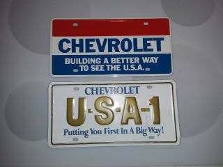 1969 - 1971 Usa - 1 & Building A Better Way To See Usa Chevrolet Dealer Plates