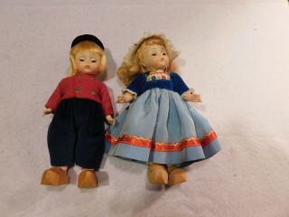 Vintage Madame Alexander Miniature Showcase Doll W/box.  Netherlands Boy & Girl