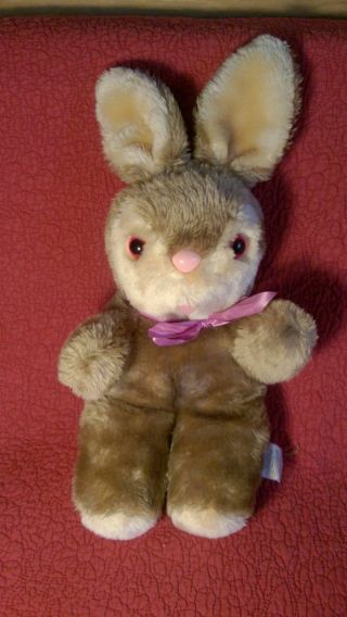 Vtg 16 " York Pink Spangled Eyes Bunny Rabbit Brown Plush Stuffed Toy