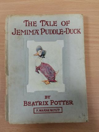 The Tale Of Jemima Puddle - Duck Beatrix Potter Rare Antique Book (hospice)