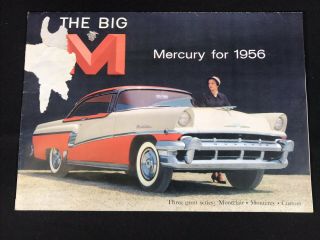 Vtg 1956 Mercury Car Dealer Sales Brochure Fold Out Poster 2