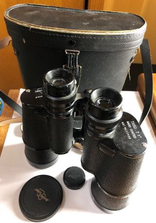 Vintage Sans & Streiffe Binoculars 7 X 50 804 Marine Hard Coated,  Case 2 Caps