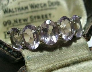 Vintage Jewellery Sterling Silver Rose De France Amethyst Gem Stone Ring Q 8
