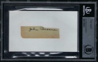 John Johnny Broaca D.  1985 Signed Cut 3x5 Index Card Autographed Bas 1936 Yankees