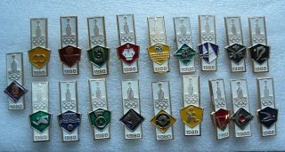Set.  Vintage Soviet Badges.  Olympic Games 1980.  Ussr
