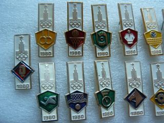 Set.  Vintage soviet badges.  Olympic Games 1980.  USSR 2