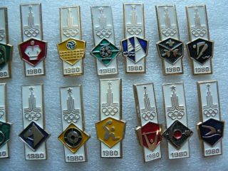 Set.  Vintage soviet badges.  Olympic Games 1980.  USSR 3