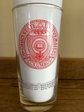Vintage The Ohio State University Buckeyes Drinking Glass W/school Seal