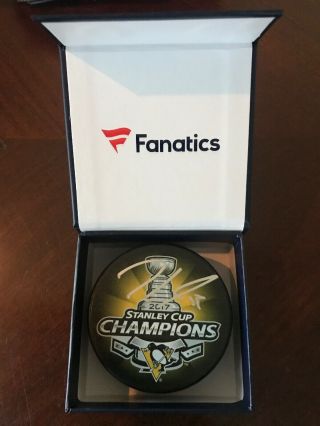 Jake Guentzel Signed Pittsburgh Penguins 2017 Stanley Cup Champs Hockey Puck