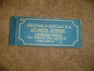 1925 Louisville & Nashville Railroad Atlanta Div Blue Print Track Charts